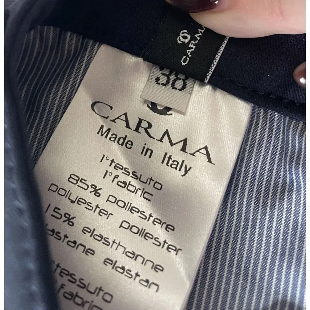 Carma Italia Wonder Pat Breeches IT 38 Navy Knee Grip NWT Italy